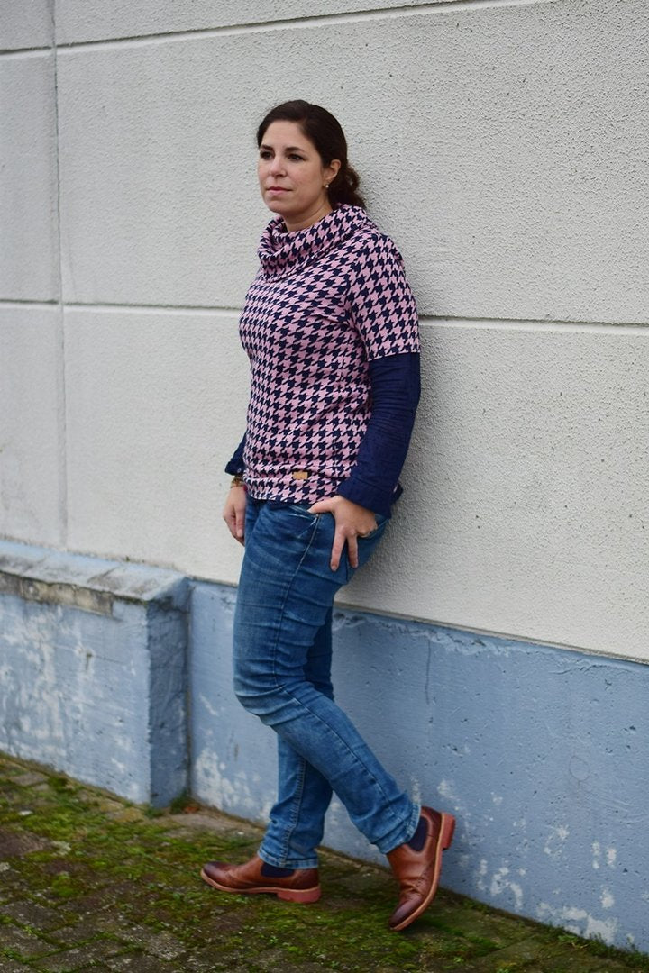 Ebook / Schnittmuster lillesol women No.32 Shirt mit Kuschelkragen *mit Video-Nähanleitung*