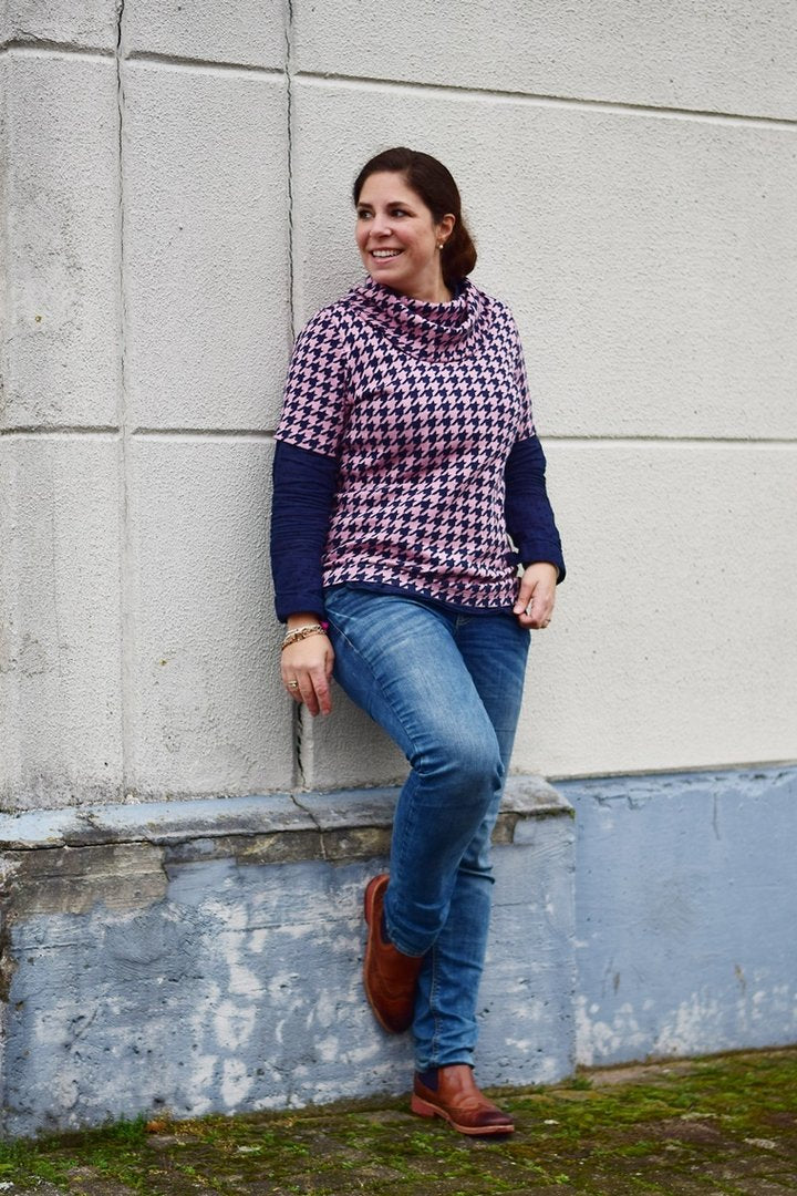 Ebook / Schnittmuster lillesol women No.32 Shirt mit Kuschelkragen *mit Video-Nähanleitung*