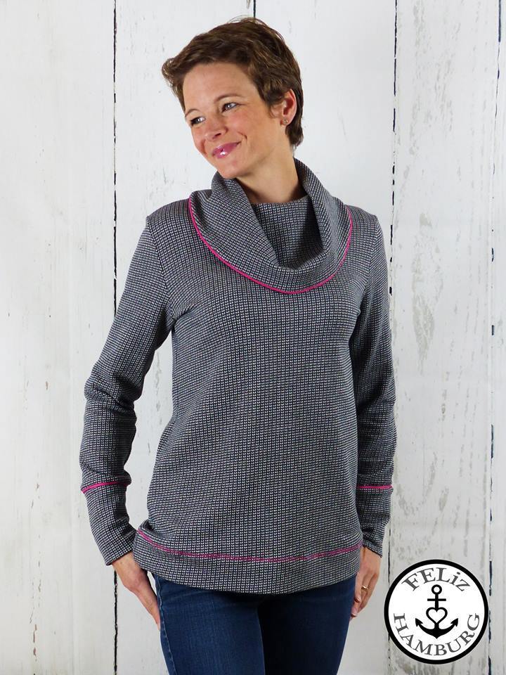 Designbeispiel: lillesol women No.32 Shirt mit Kuschelkragen