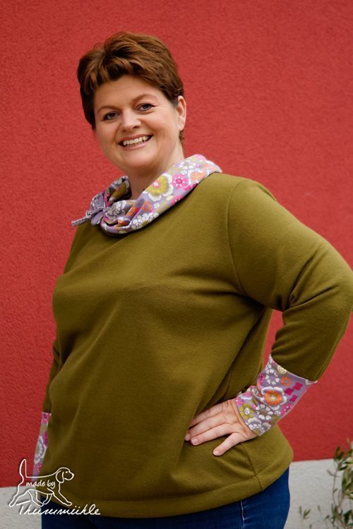 Designbeispiel: lillesol women No.32 Shirt mit Kuschelkragen