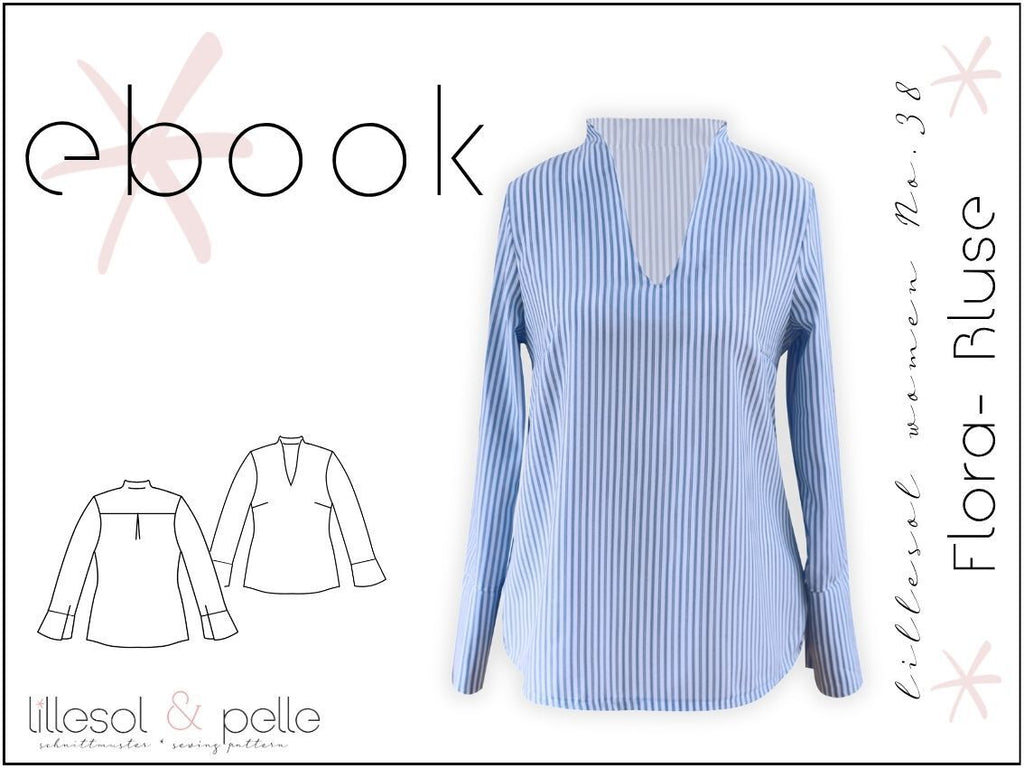 Ebook / Schnittmuster lillesol women No.38 Flora-Bluse *mit Video Nähanleitung*