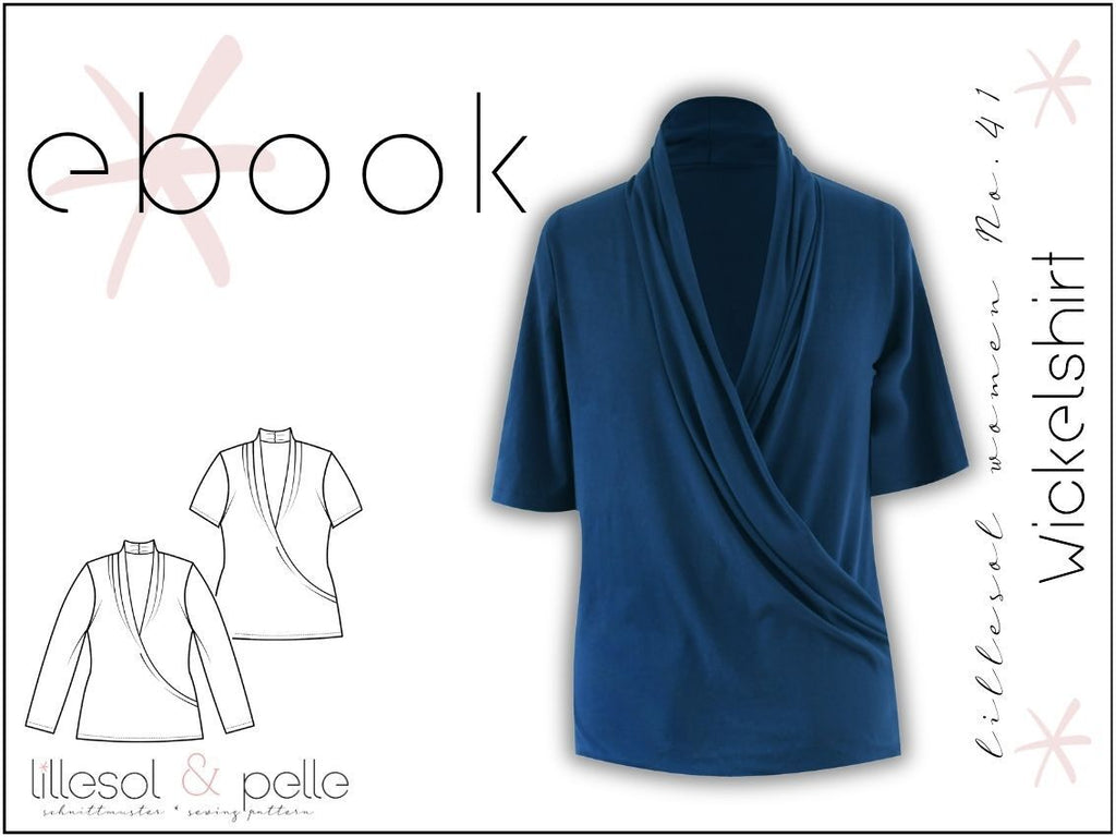 Ebook / Schnittmuster lillesol women No.41 Wickelshirt *mit Video Nähanleitung*