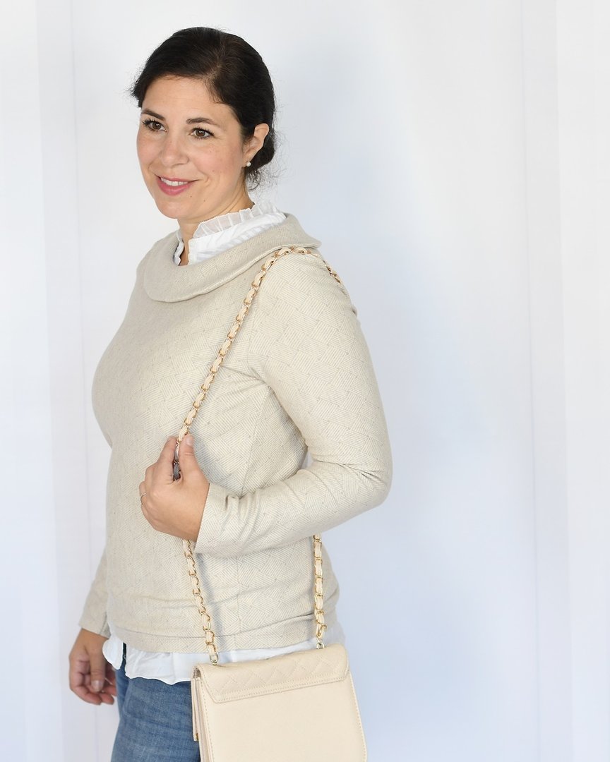 Ebook / Schnittmuster lillesol women No.47 Shirt mit Uboot-Kragen *mit Video Nähanleitung*