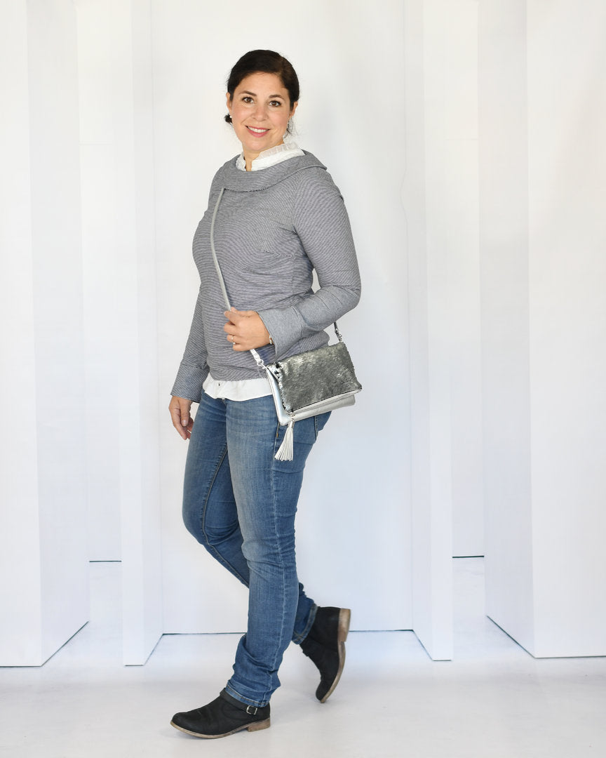 Ebook / Schnittmuster lillesol women No.47 Shirt mit Uboot-Kragen *mit Video Nähanleitung*