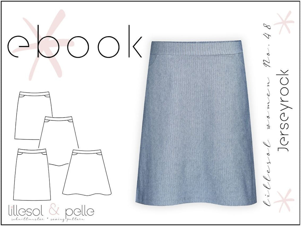 Ebook / Schnittmuster lillesol women No.48 Jerseyrock *mit Video Nähanleitung*
