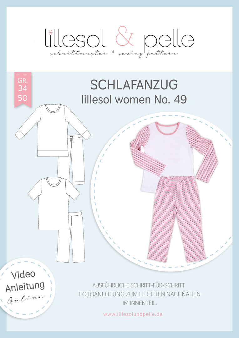 Papierschnittmuster lillesol women No.49 Schlafanzug *mit Video-Nähanleitung* ✂✂✂