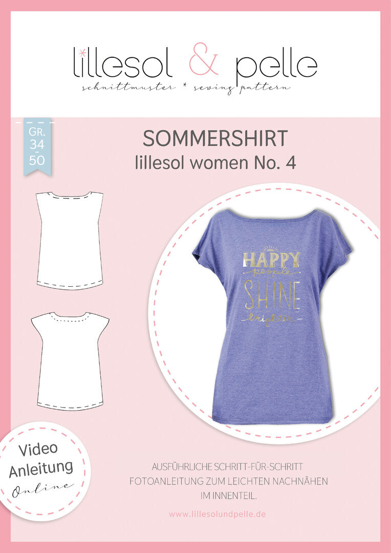 Ebook / Schnittmuster lillesol women No.4 Sommershirt *mit Video-Nähanleitung*