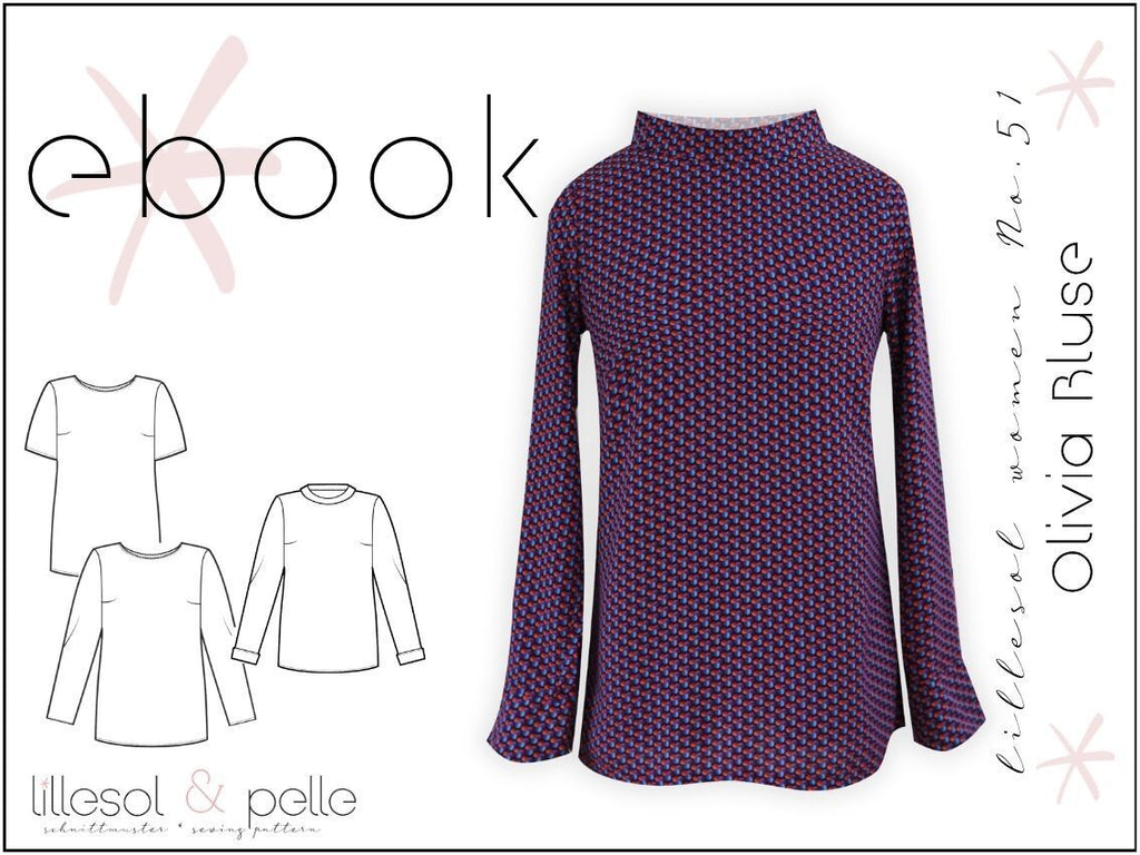 Ebook / Schnittmuster lillesol women No.51 Olivia-Bluse *mit Video Nähanleitung*