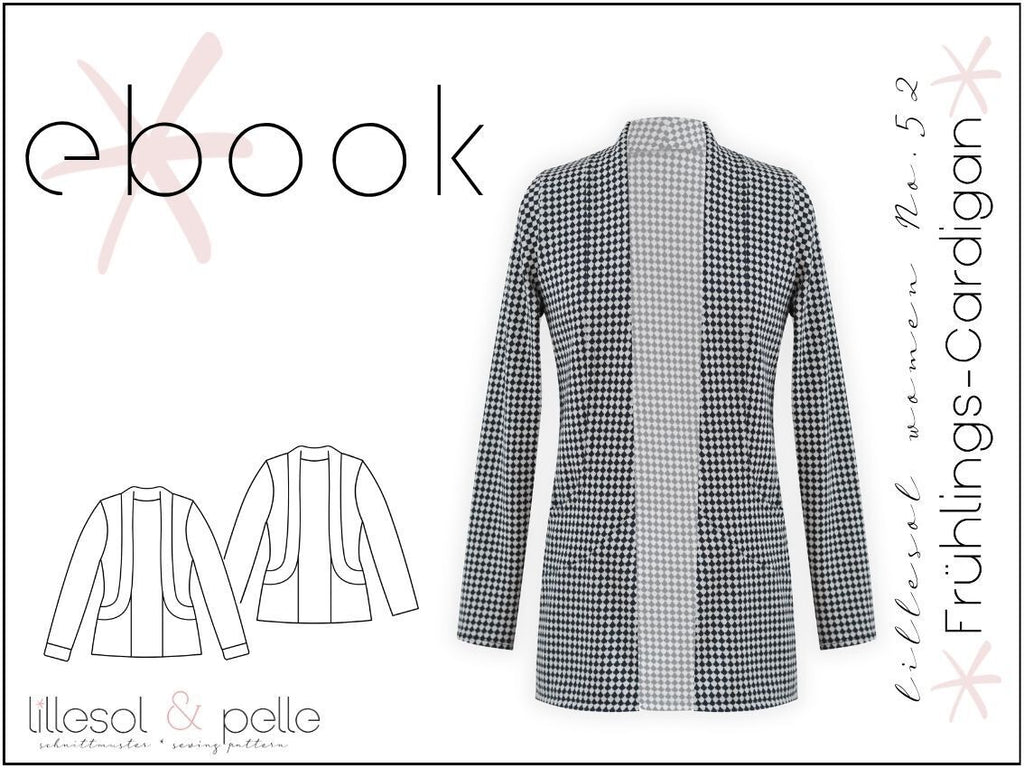 Ebook / Schnittmuster lillesol women No.52 Frühlings-Cardigan *mit Video Nähanleitung*