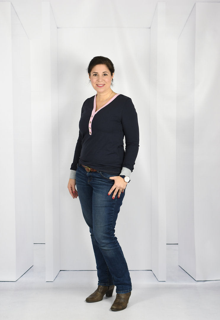 Ebook / Schnittmuster lillesol women No.53 Shirt mit Knopfleiste *mit Video Nähanleitung*