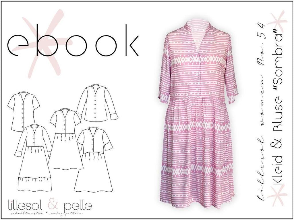 Ebook / Schnittmuster lillesol women No.54 Kleid & Bluse Sombra *mit Video Nähanleitung*