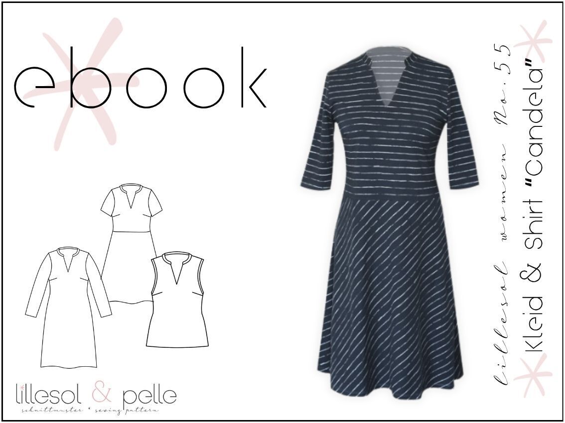 Ebook / Schnittmuster lillesol women No.55 Kleid & Shirt Candela *mit Video Nähanleitung*