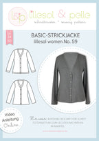 Papierschnittmuster lillesol women No.59 Basic-Strickjacke *mit Video-Nähanleitung* ✂✂✂