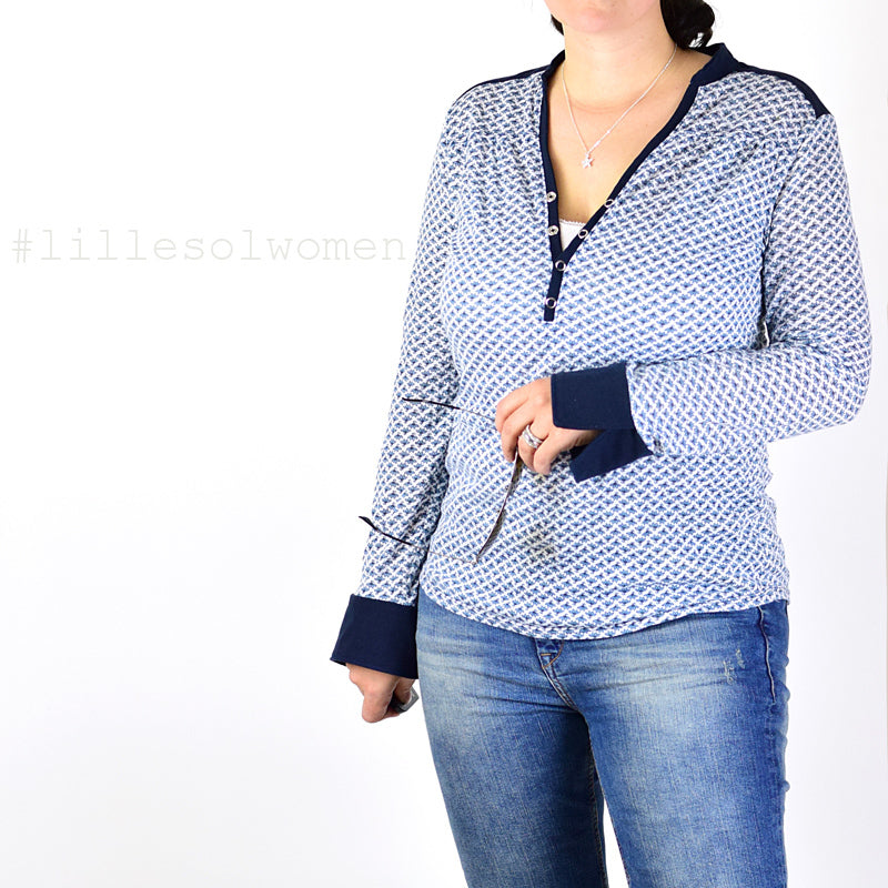 Ebook / Schnittmuster lillesol women No.5 Blusenshirt Jersey *mit Video-Nähanleitung*