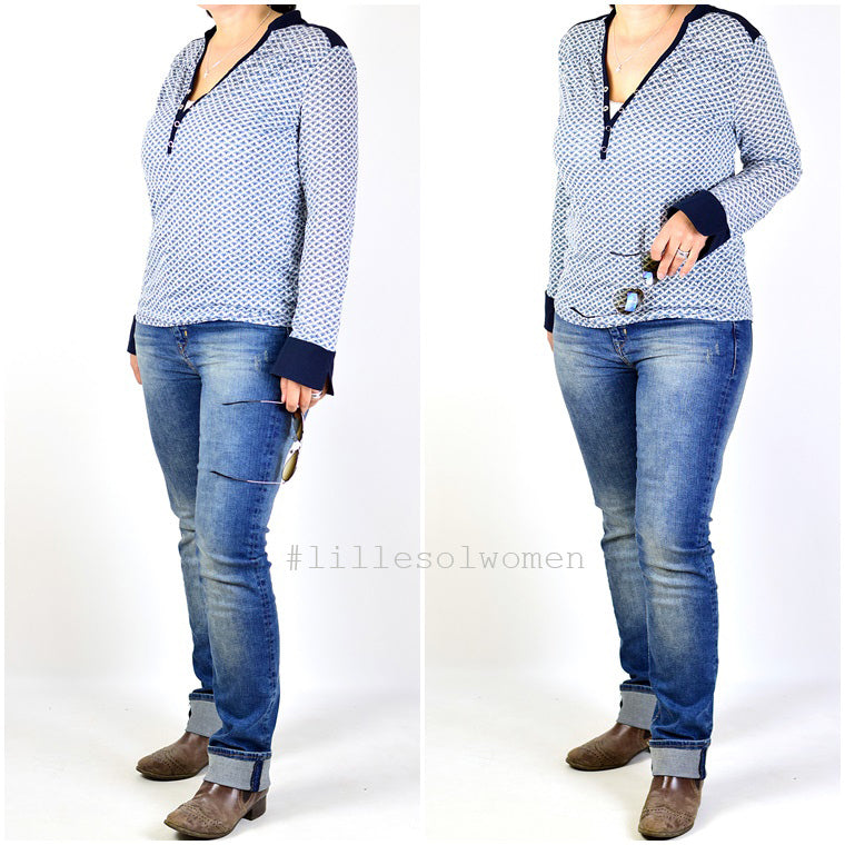 Ebook / Schnittmuster lillesol women No.5 Blusenshirt Jersey *mit Video-Nähanleitung*