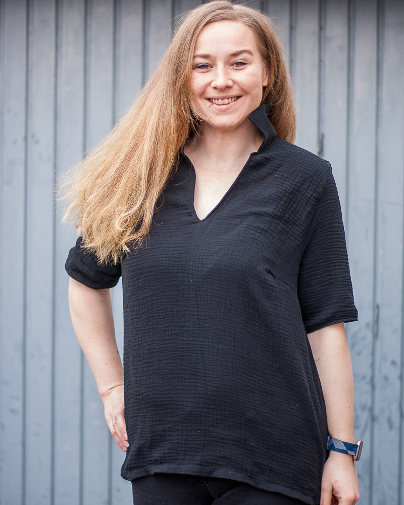 Designbeispiel: lillesol women No.70 Blusenshirt & Kleid "Kaia" mit Video-Nähanleitung