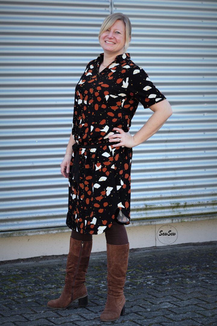 Designbeispiel: lillesol women No.70 Blusenshirt & Kleid "Kaia" mit Video-Nähanleitung