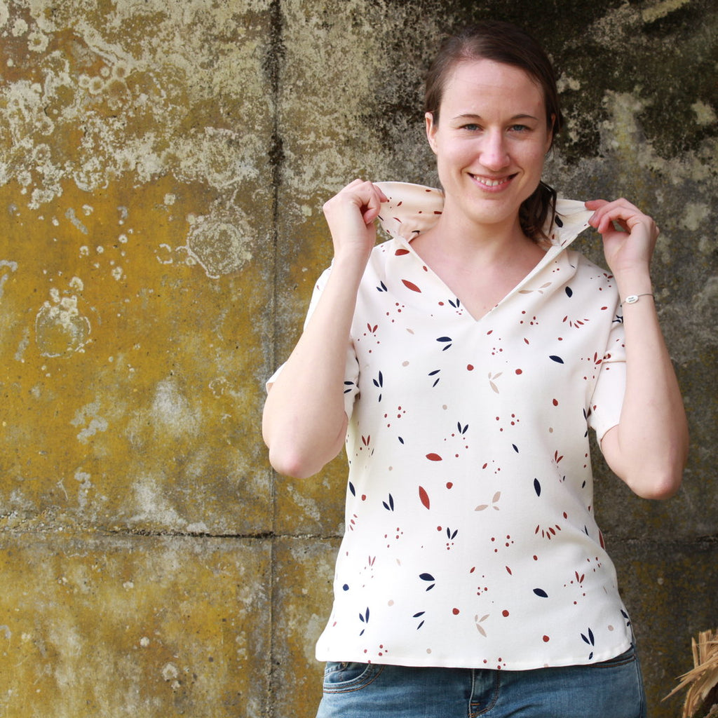 Designbeispiel: lillesol women No.70 Blusenshirt & Kleid "Kaia" mit Video-Nähanleitung