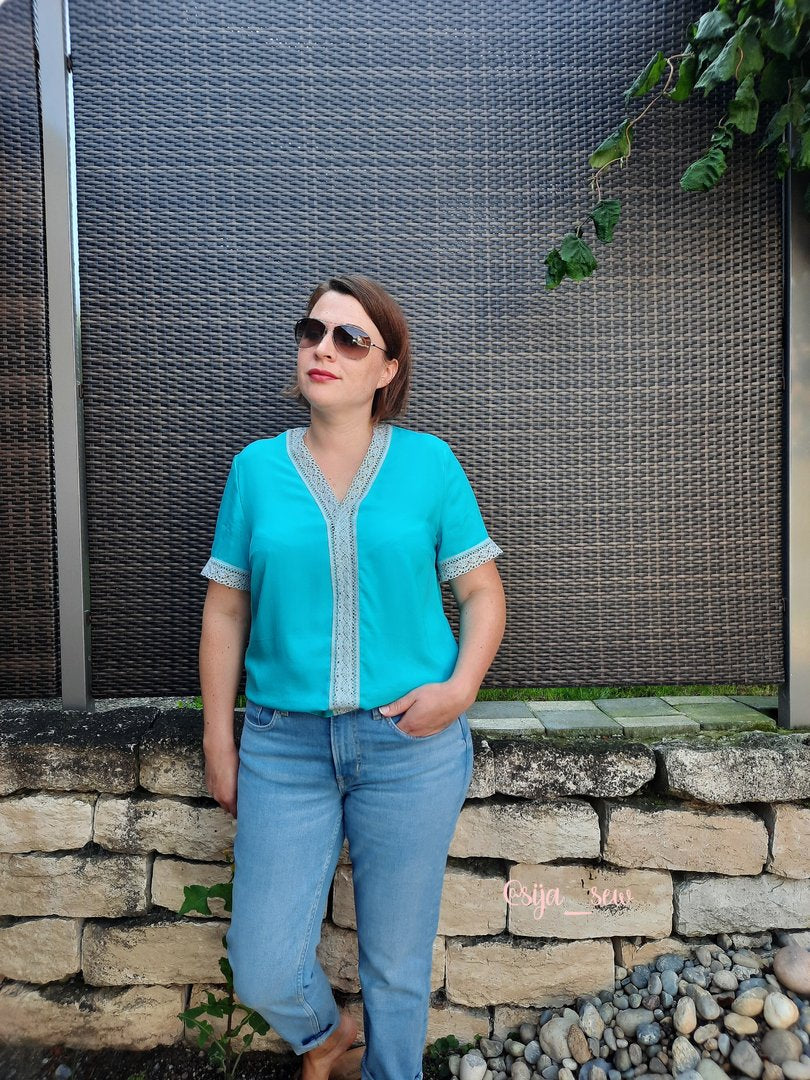 Designbeispiel: lillesol women No.74 Spitzenbluse "Valenciana"