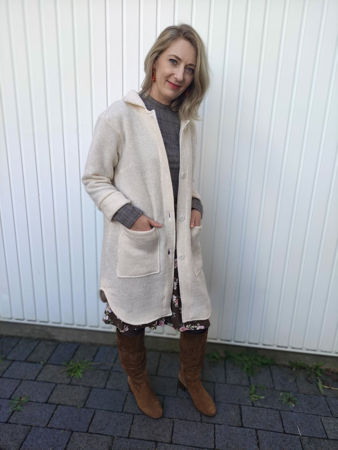 Designbeispiel: lillesol women No.75 Strickmantel / Coatigan "Ama"