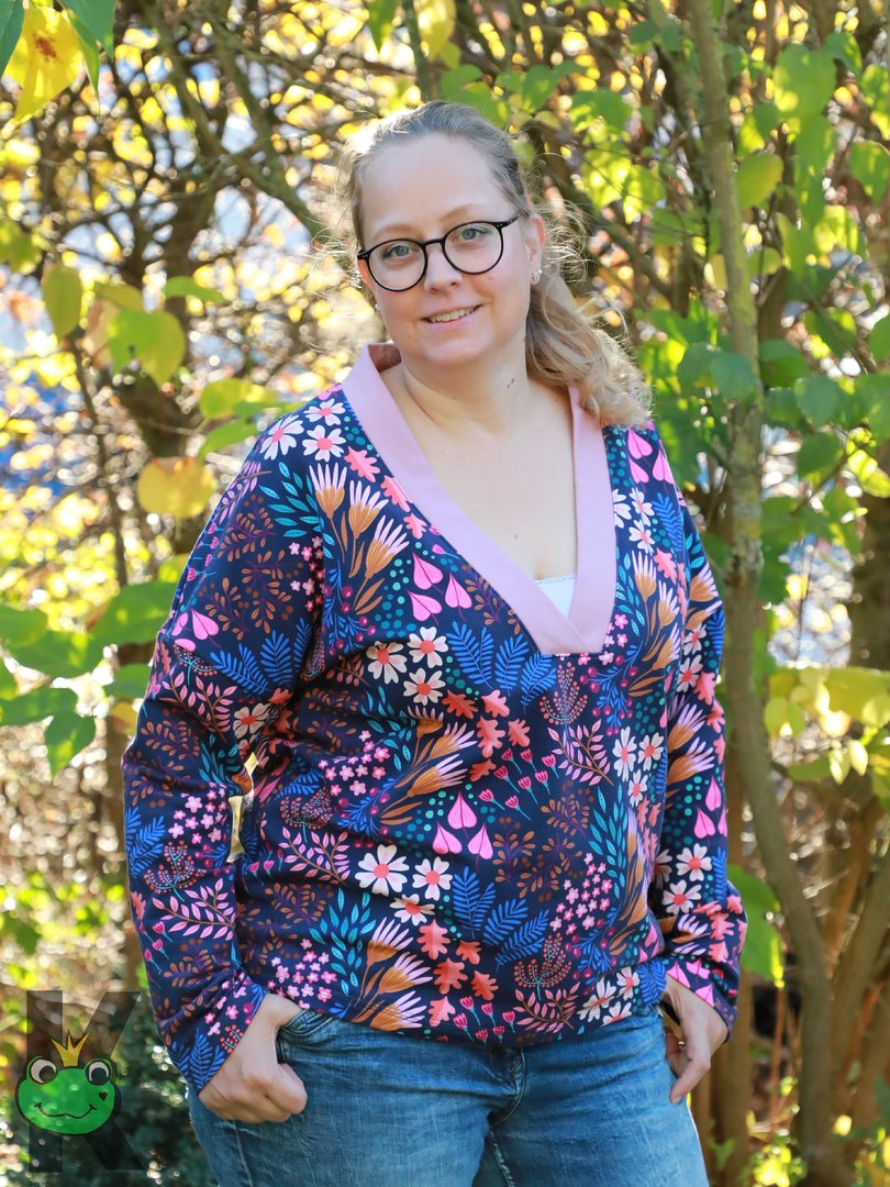 Ebook / Schnittmuster lillesol women No.76 Pullover mit Kragen "Vinta" *mit Video Nähanleitung*