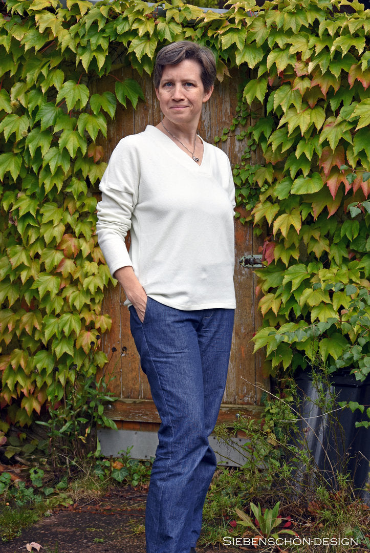 Designbeispiel: lillesol women No.76 Pullover mit Kragen "Vinta"