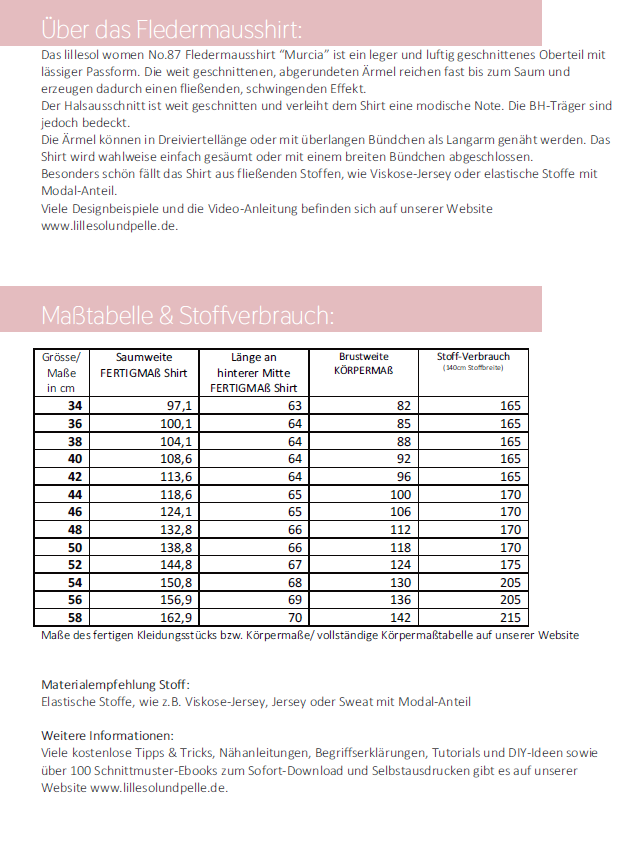 Maßtabelle