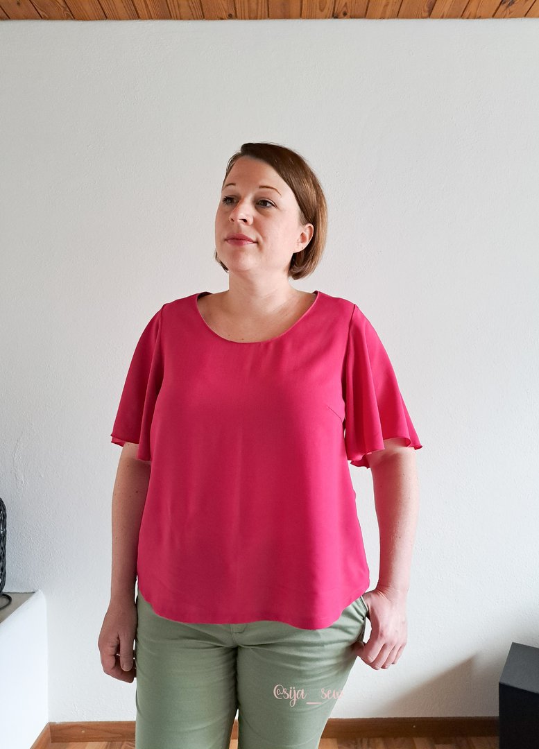 Designbeispiel: lillesol women No.90 Bluse "Eloisa" mit Video-Nähanleitung