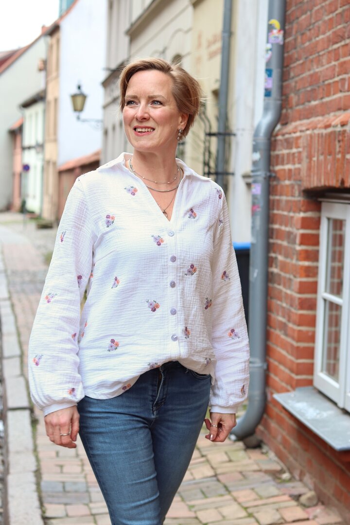 Ebook / Schnittmuster lillesol women No.94 Bluse "Brisa" mit Video-Nähanleitung*