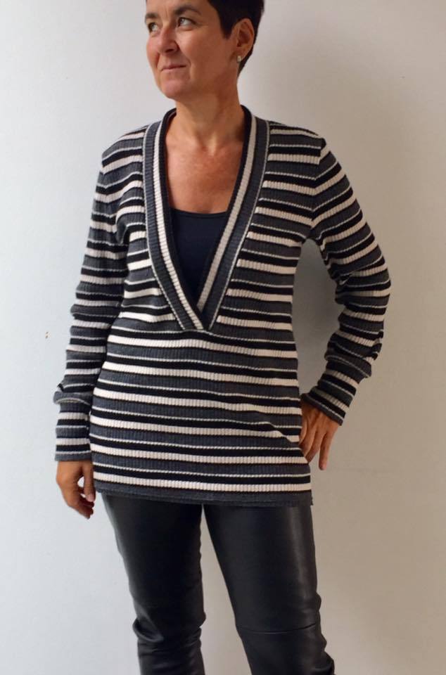 Designbeispiel: lillesol women No.24 Shirt mit V-Ausschnitt