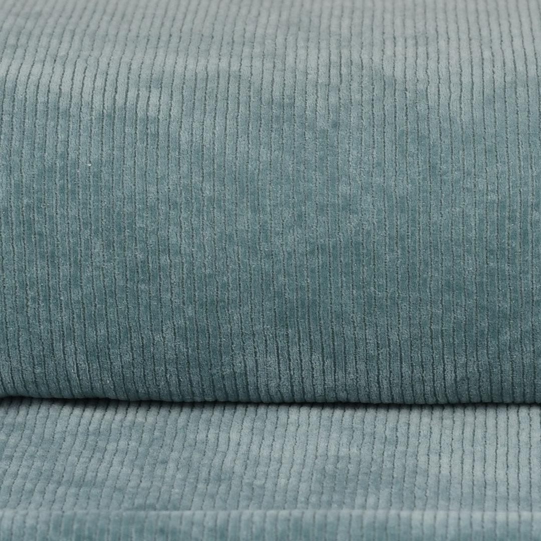 Cord Jersey - elastisch mit klassischer Rillenstruktur - staubgrün