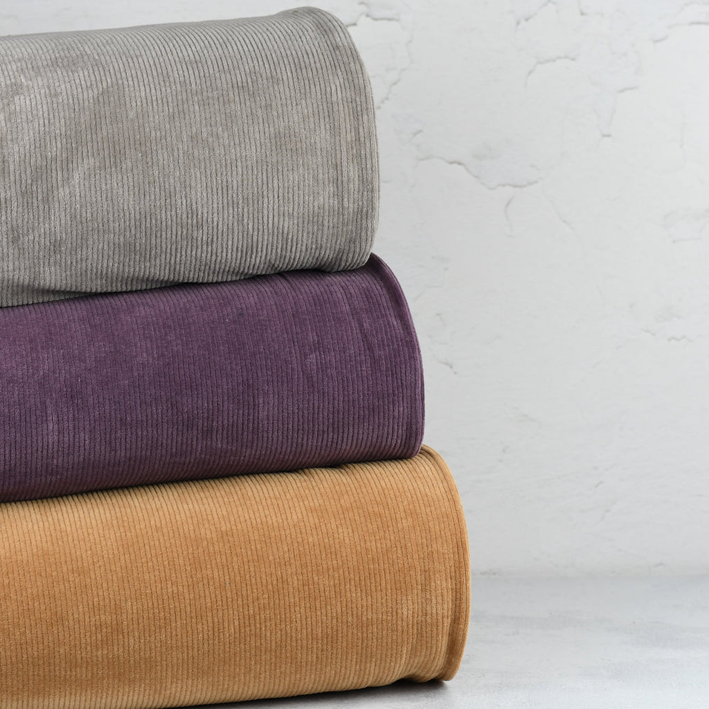Cord Jersey - elastisch mit klassischer Rillenstruktur - petrol