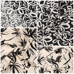 Viskosegemisch "Air Flow Print" - schwarz/ecru
