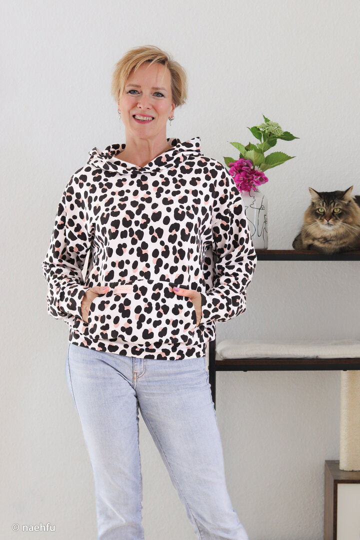 Modal French Terry "Aislingen" Swafing - animalprint nude/schwarz