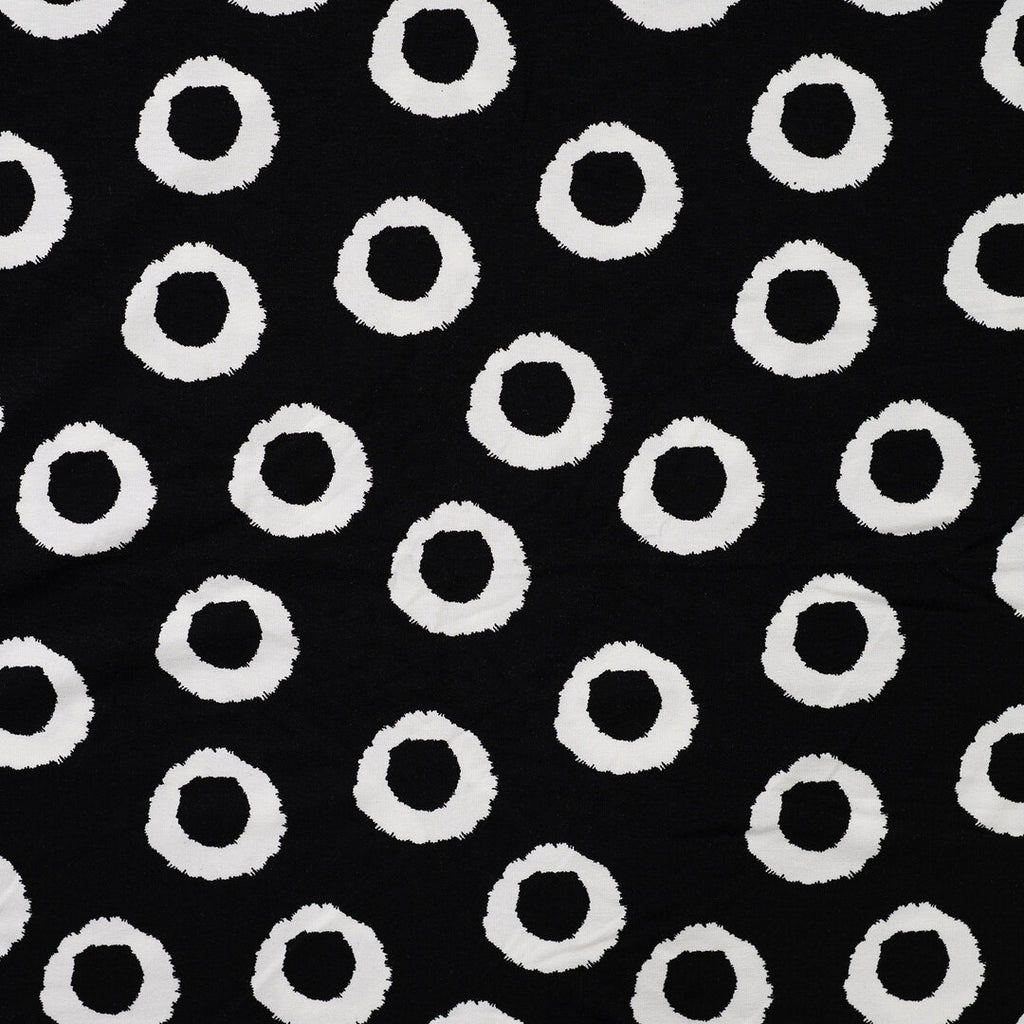 Viskosejersey schwarz/weiß - circles