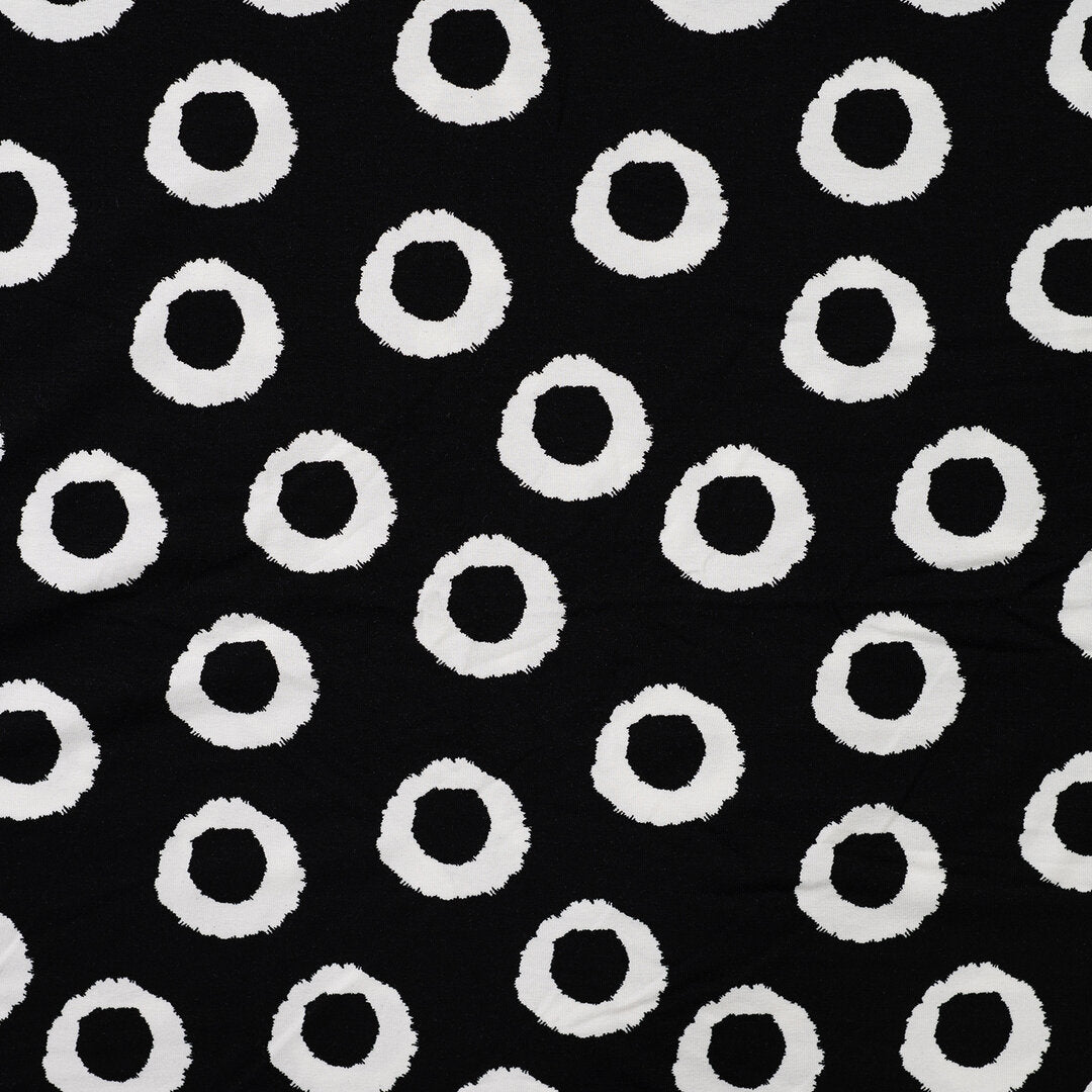 Viskosejersey schwarz/weiß - circles