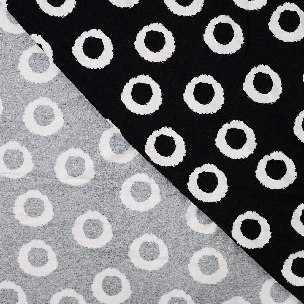 Viskosejersey schwarz/weiß - circles