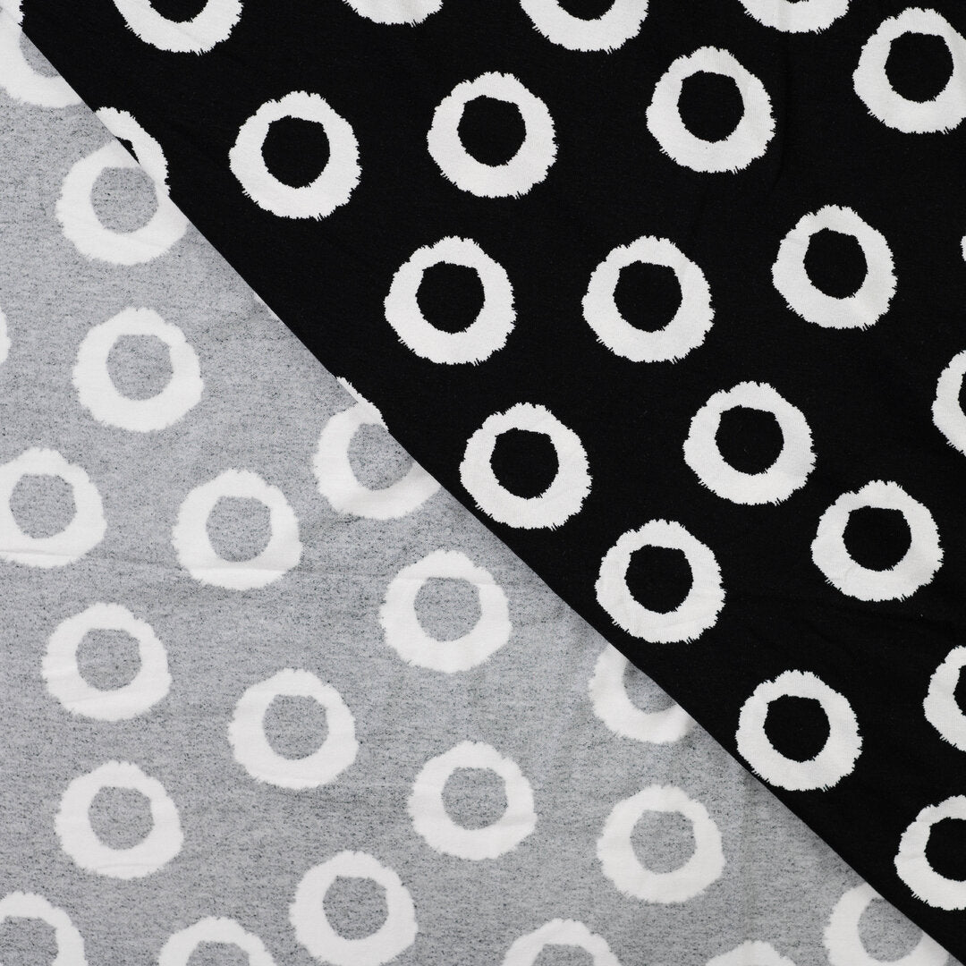 Viskosejersey schwarz/weiß - circles