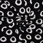 Viskosejersey schwarz/weiß - circles