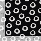 Viskosejersey schwarz/weiß - circles