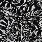 Viskosejersey schwarz/weiß - Leaves