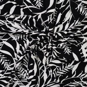 Viskosejersey schwarz/weiß - Leaves
