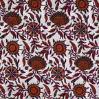 Baumwoll Voile "Flowers" - weiß/braun - Reststück 1,8M