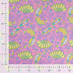 Baumwoll Voile "Flowers" - helllrosa/gelb