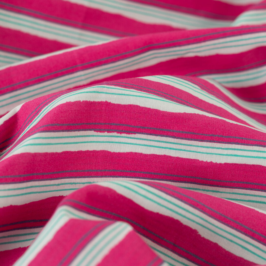 Baumwoll Voile "stripes" - pink