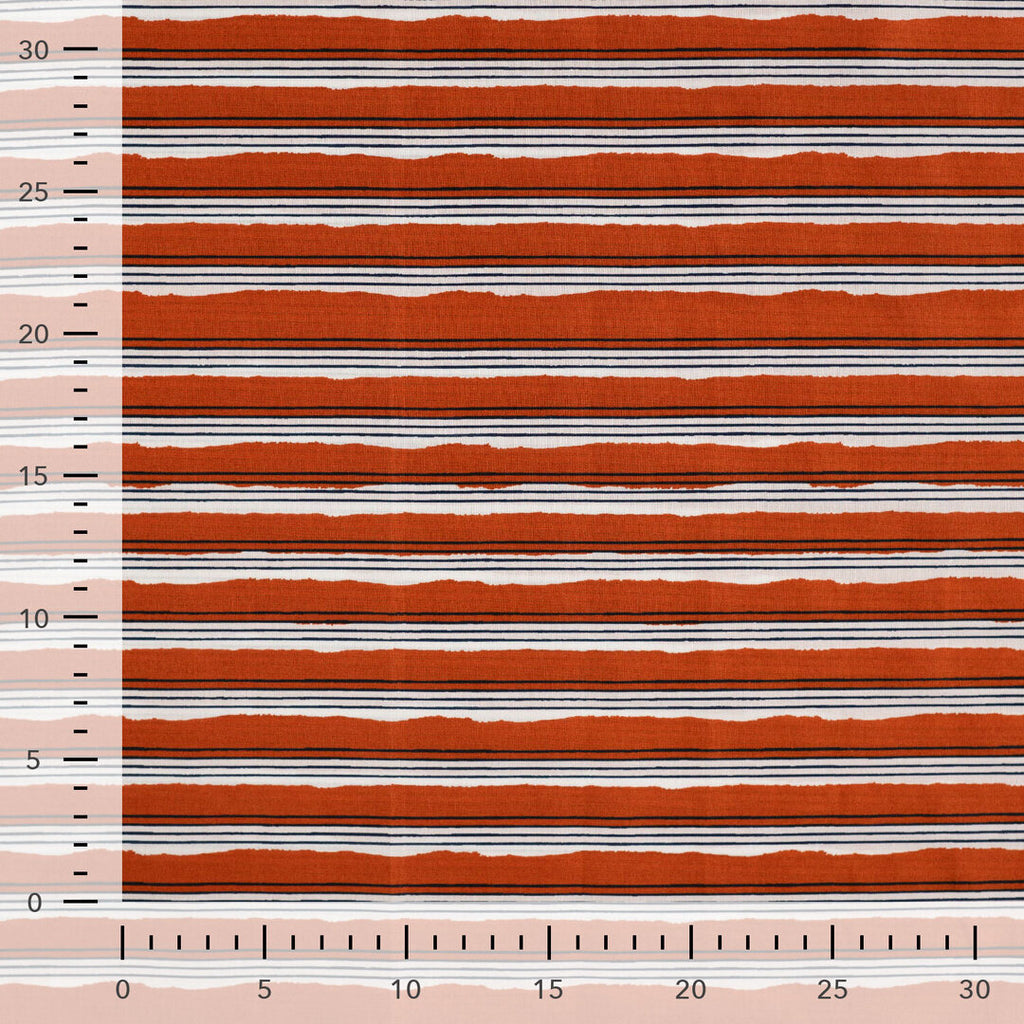 Baumwoll Voile "stripes" - cognac