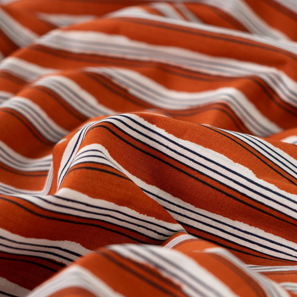 Baumwoll Voile "stripes" - cognac