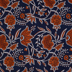 Baumwoll Voile "Flowers" - blau