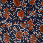 Baumwoll Voile "Flowers" - blau
