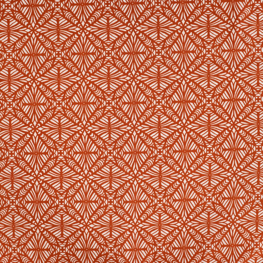 Baumwoll Voile "abstrakt" - cognac - Reststück 1,7m